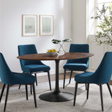 Lumen 60" Oval Walnut Wood Dining Table in Black Walnut