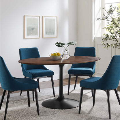 Lippa 60" Oval Walnut Wood Dining Table by Furniture For America
