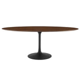 Lumen 78" Oval Walnut Wood Dining Table in Black Walnut