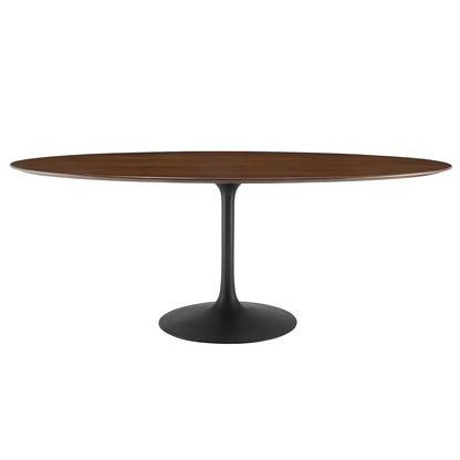 Lippa 78" Oval Walnut Wood Dining Table by Furniture For America