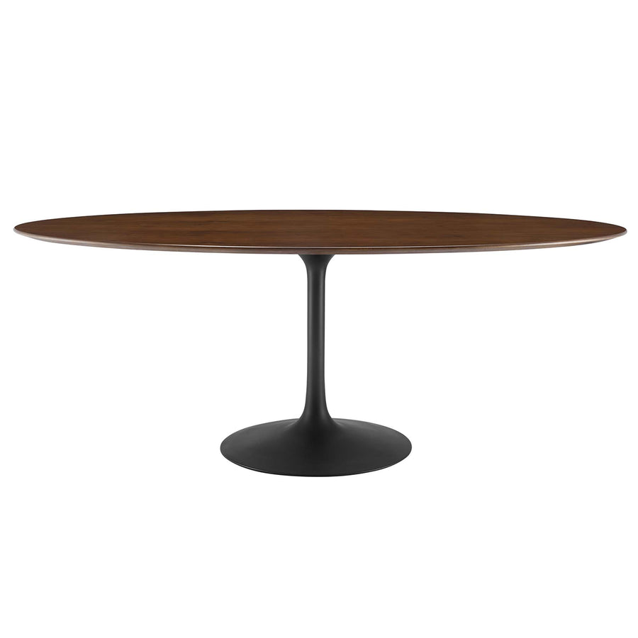 Lumen 78" Oval Walnut Wood Dining Table in Black Walnut
