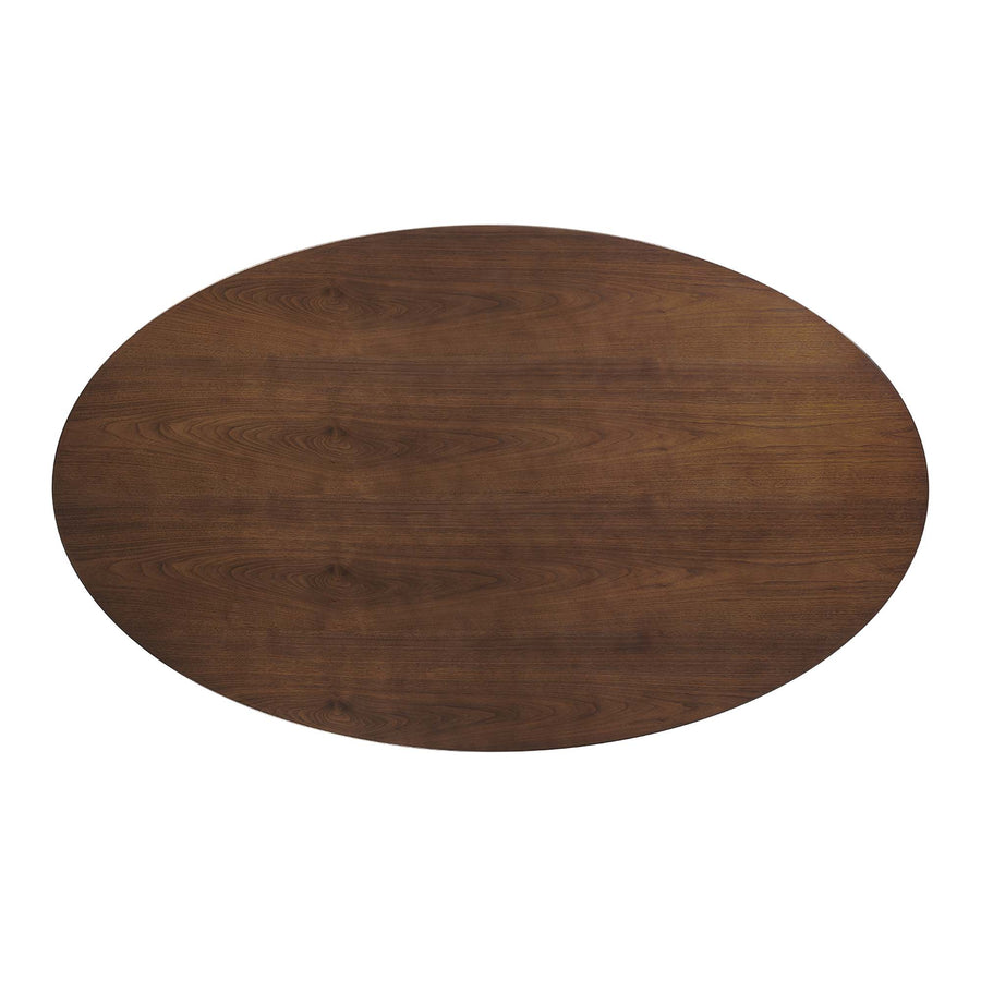 Lumen 78" Oval Walnut Wood Dining Table in Black Walnut