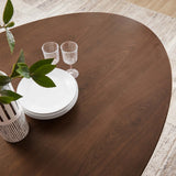 Lumen 78" Oval Walnut Wood Dining Table in Black Walnut