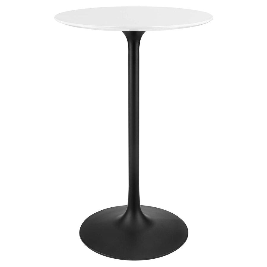 Lumen 28" Round Wood Bar Table in Black White
