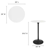 Lumen 28" Round Wood Bar Table in Black White
