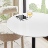 Lumen 28" Round Wood Bar Table in Black White
