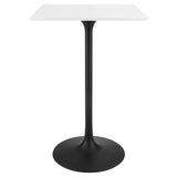 Lumen 28" Square Wood Bar Table in Black White