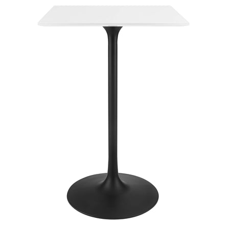Lippa 28" Square Wood Bar Table in Black White