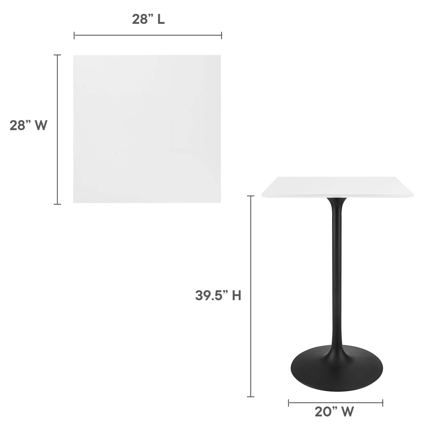Lippa 28" Square Wood Bar Table by Furniture For America