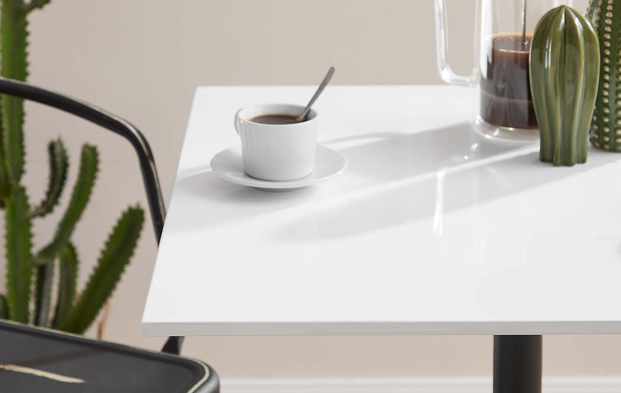 Lumen 28" Square Wood Bar Table in Black White