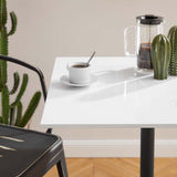 Lumen 28" Square Wood Bar Table in Black White