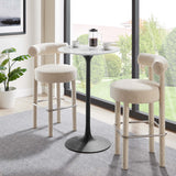 Lumen 28" Round Faux Marble Bar Table in Black White