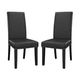 Maison Vinyl Dining Side Chair Set of 2 in Black