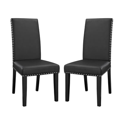 Parcel Vinyl Dining Side Chair Set of 2 by Furniture For America