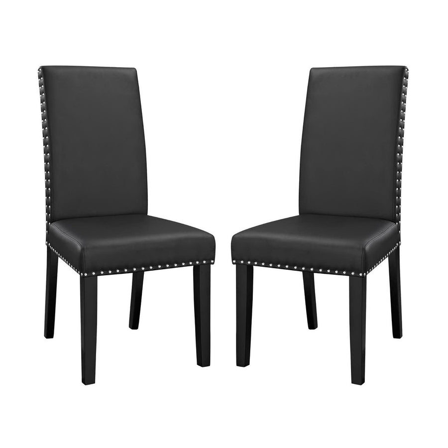 Maison Vinyl Dining Side Chair Set of 2 in Black
