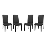 Maison Vinyl Dining Side Chair Set of 4 in Black