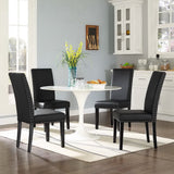 Maison Vinyl Dining Side Chair Set of 4 in Black