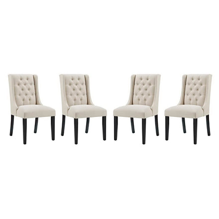 Baronet Fabric Dining Chair Set of 4 in Beige