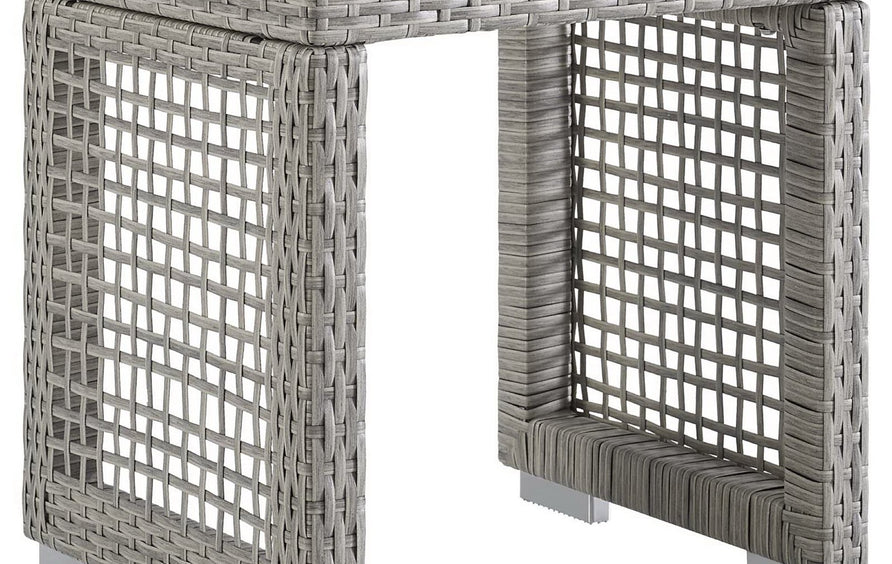 Cinder 6 Piece Outdoor Patio Wicker Rattan Set in Gray Gray