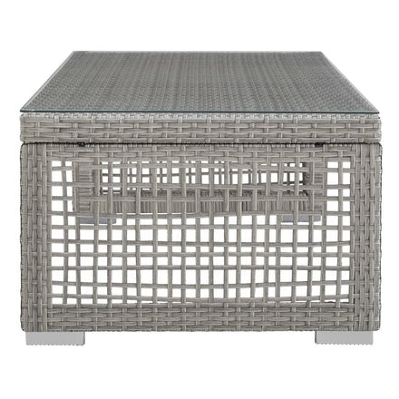 Aura 6 Piece Outdoor Patio Wicker Rattan Set in Gray Gray