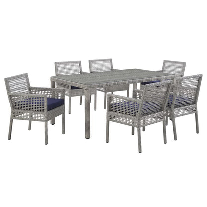 Aura 7 Piece Outdoor Patio Wicker Rattan Set by Furniture For America