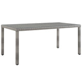 Cinder 7 Piece Outdoor Patio Wicker Rattan Set in Gray Navy