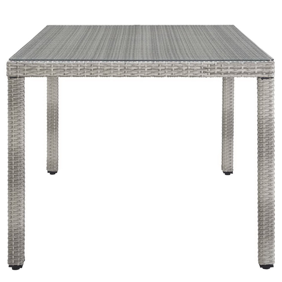 Cinder 7 Piece Outdoor Patio Wicker Rattan Set in Gray Navy
