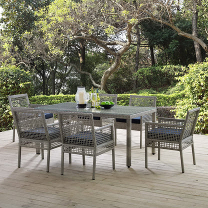Aura 7 Piece Outdoor Patio Wicker Rattan Set by Furniture For America