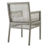 Cinder 7 Piece Outdoor Patio Wicker Rattan Set in Gray White