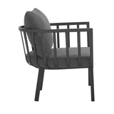Merlot Outdoor Patio Aluminum Armchair in Gray Charcoal