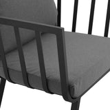 Merlot Outdoor Patio Aluminum Armchair in Gray Charcoal