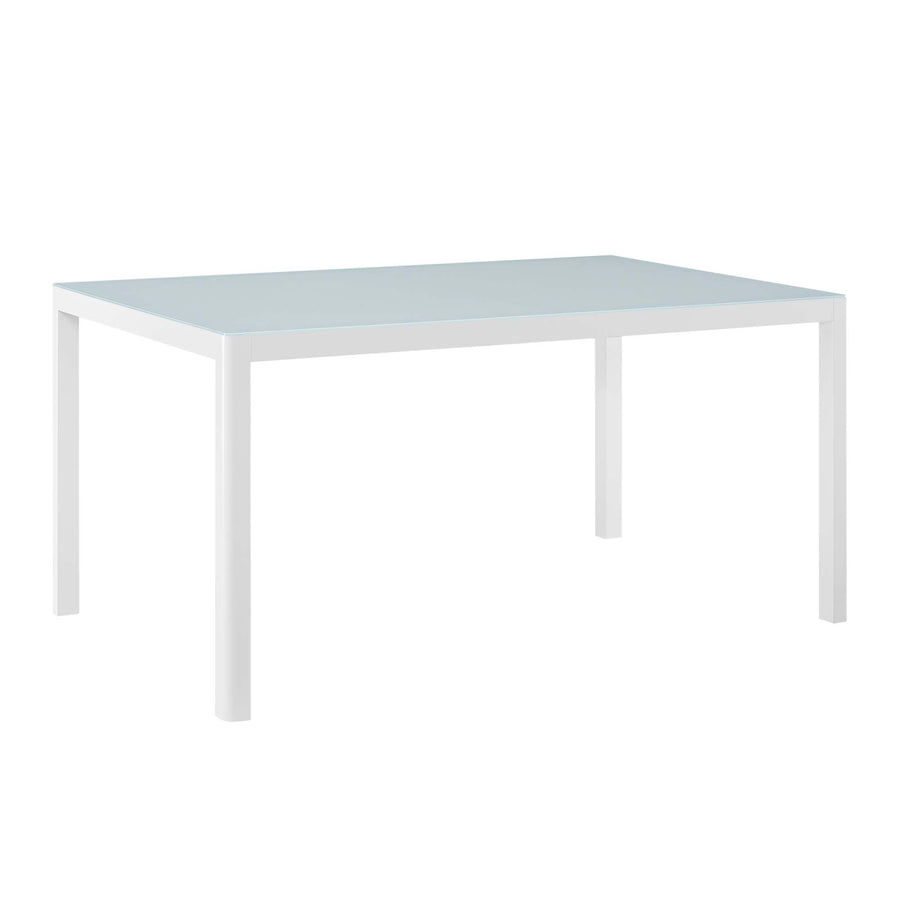Studio 59" Outdoor Patio Aluminum Dining Table in White