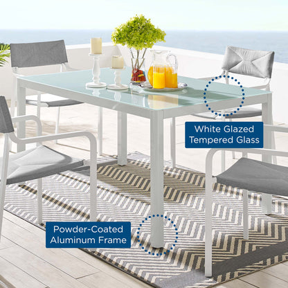 Raleigh 59" Outdoor Patio Aluminum Dining Table by Furniture For America