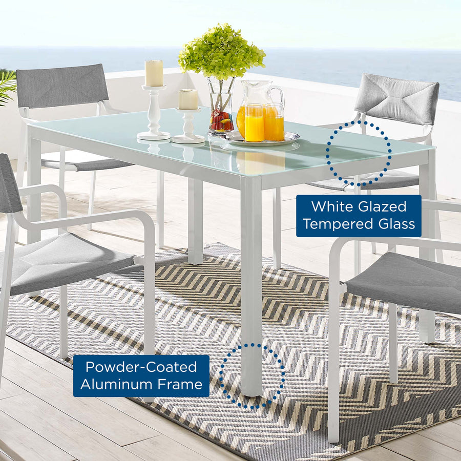 Studio 59" Outdoor Patio Aluminum Dining Table in White