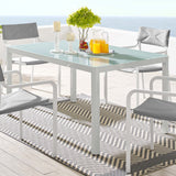 Studio 59" Outdoor Patio Aluminum Dining Table in White