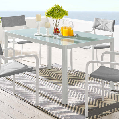 Raleigh 59" Outdoor Patio Aluminum Dining Table by Furniture For America