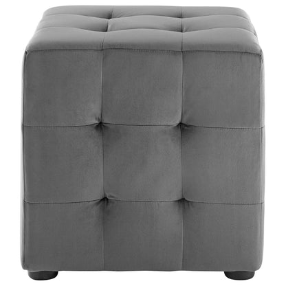 Contour Tufted Cube Performance Velvet Ottoman by Furniture For America