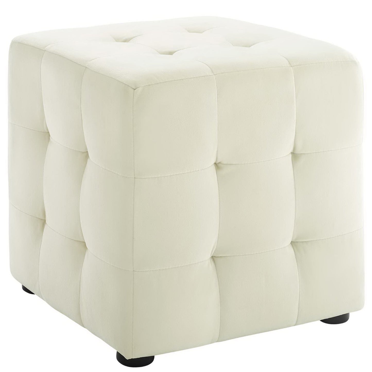 Contour Tufted Cube Performance Velvet Ottoman by Furniture For America