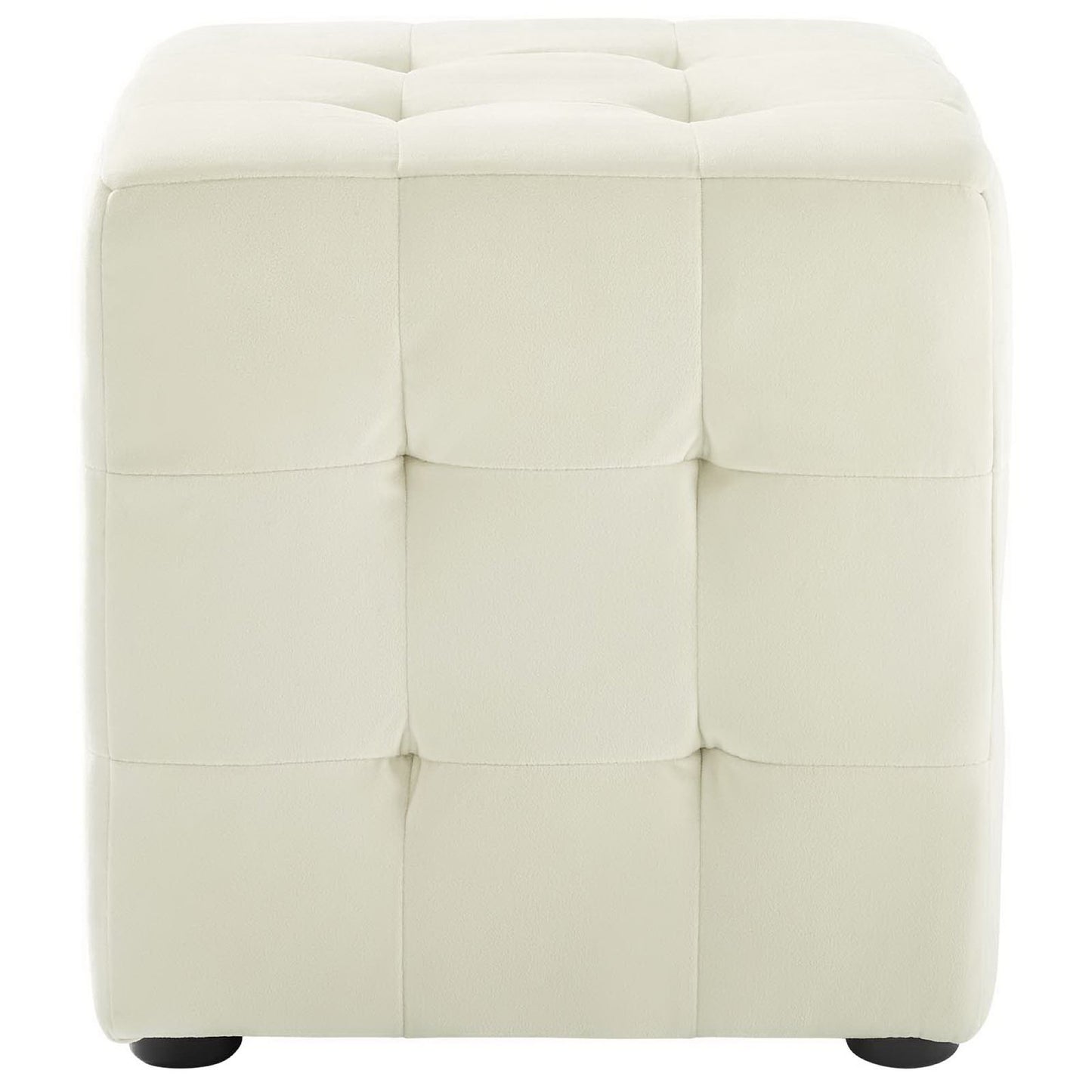 Contour Tufted Cube Performance Velvet Ottoman by Furniture For America