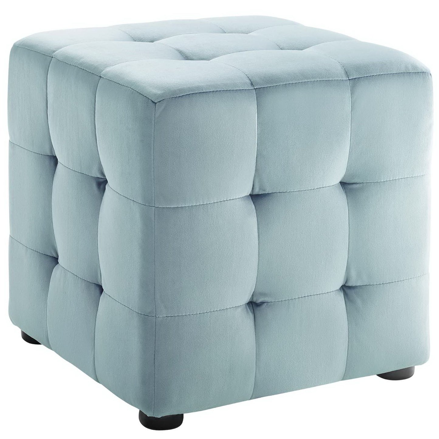 Contour Tufted Cube Performance Velvet Ottoman by Furniture For America