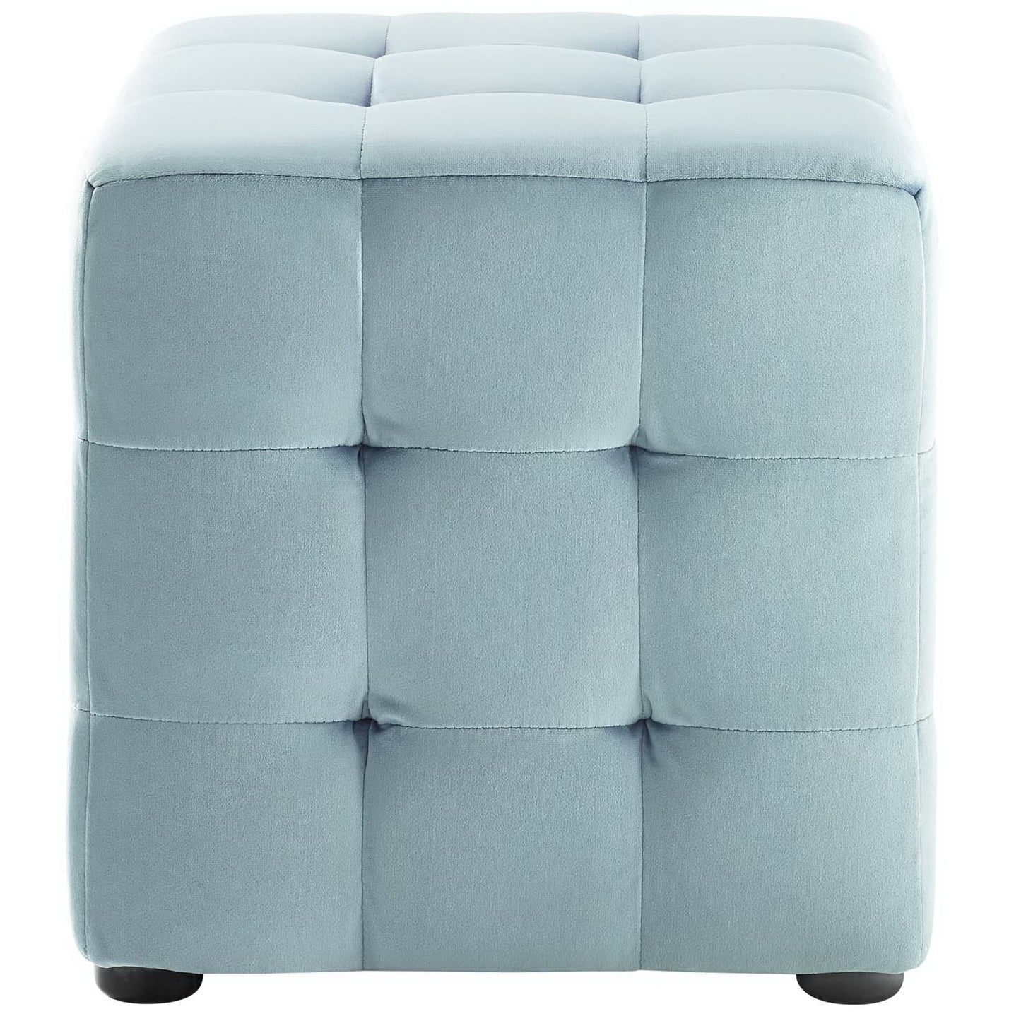 Contour Tufted Cube Performance Velvet Ottoman by Furniture For America