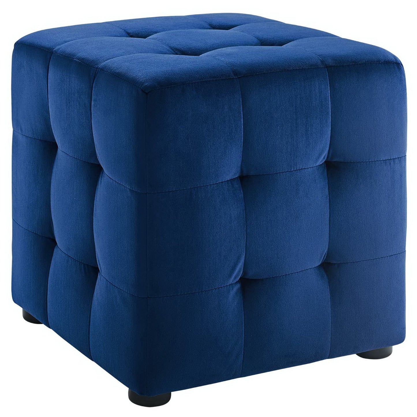 Contour Tufted Cube Performance Velvet Ottoman by Furniture For America