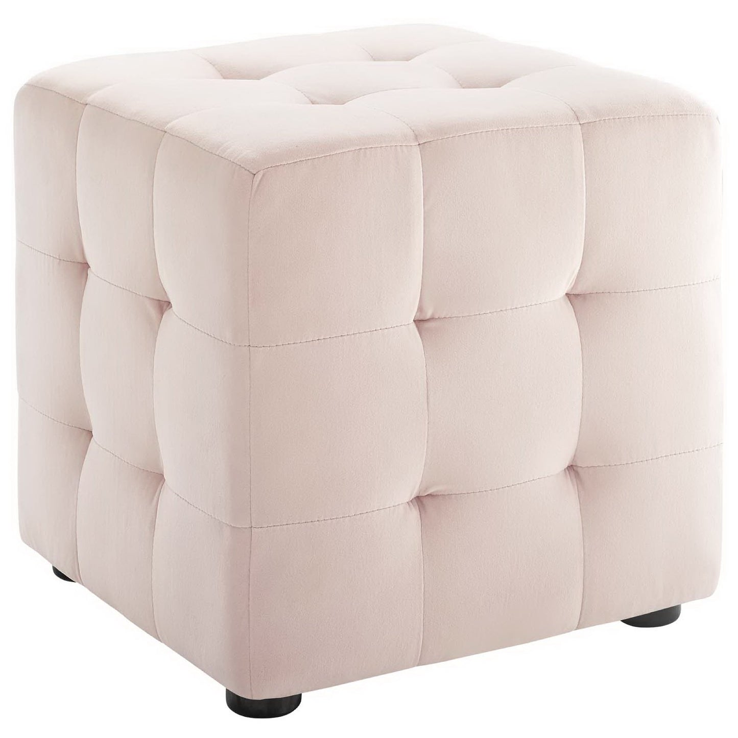 Contour Tufted Cube Performance Velvet Ottoman by Furniture For America