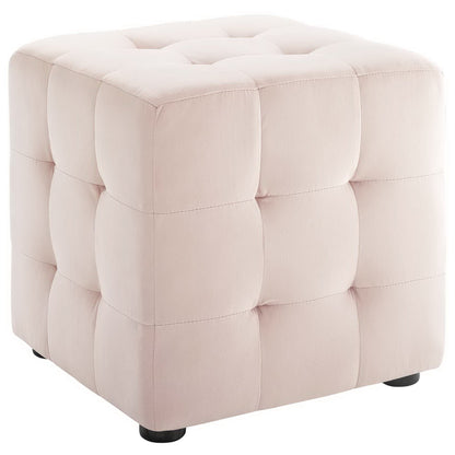 Contour Tufted Cube Performance Velvet Ottoman by Furniture For America