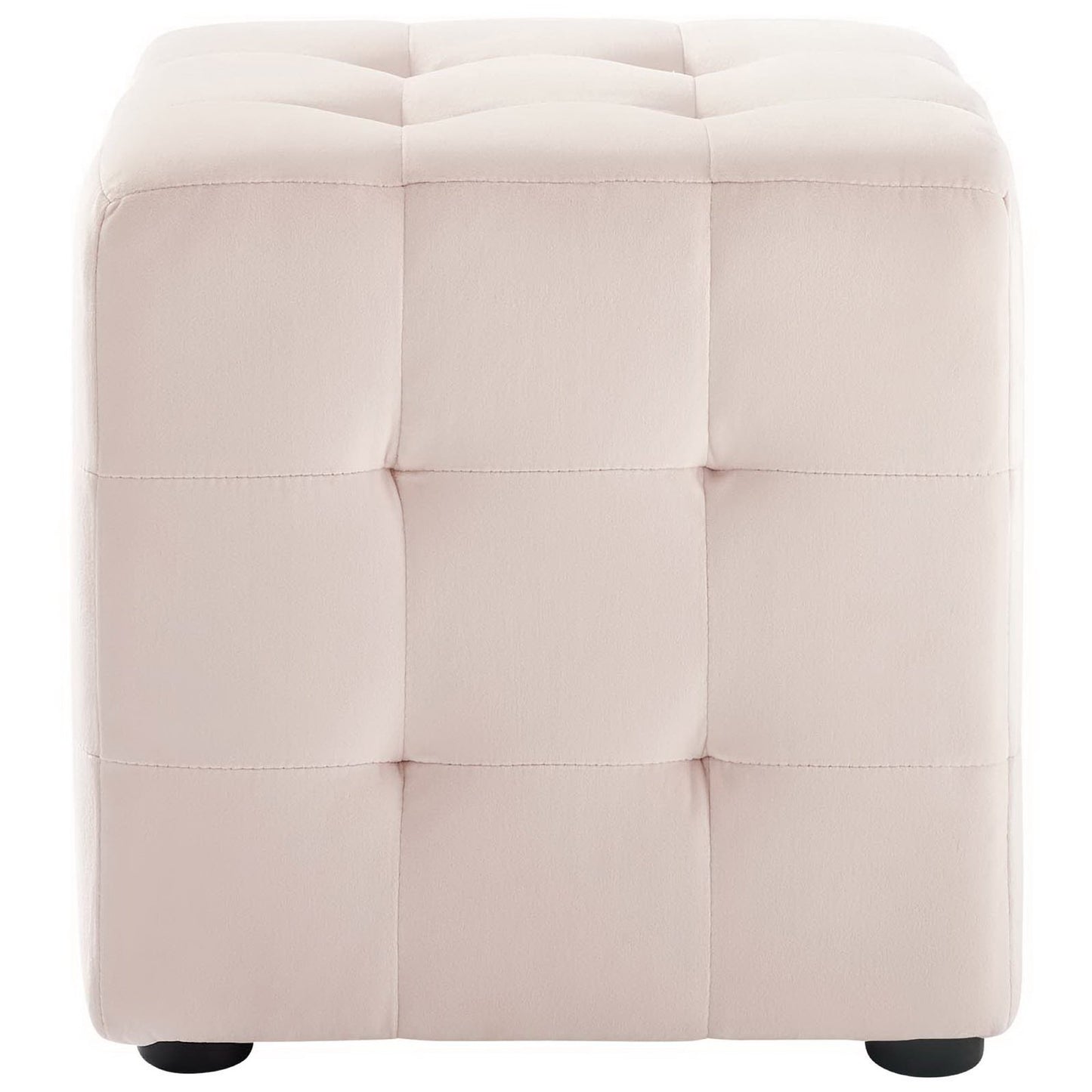 Contour Tufted Cube Performance Velvet Ottoman by Furniture For America