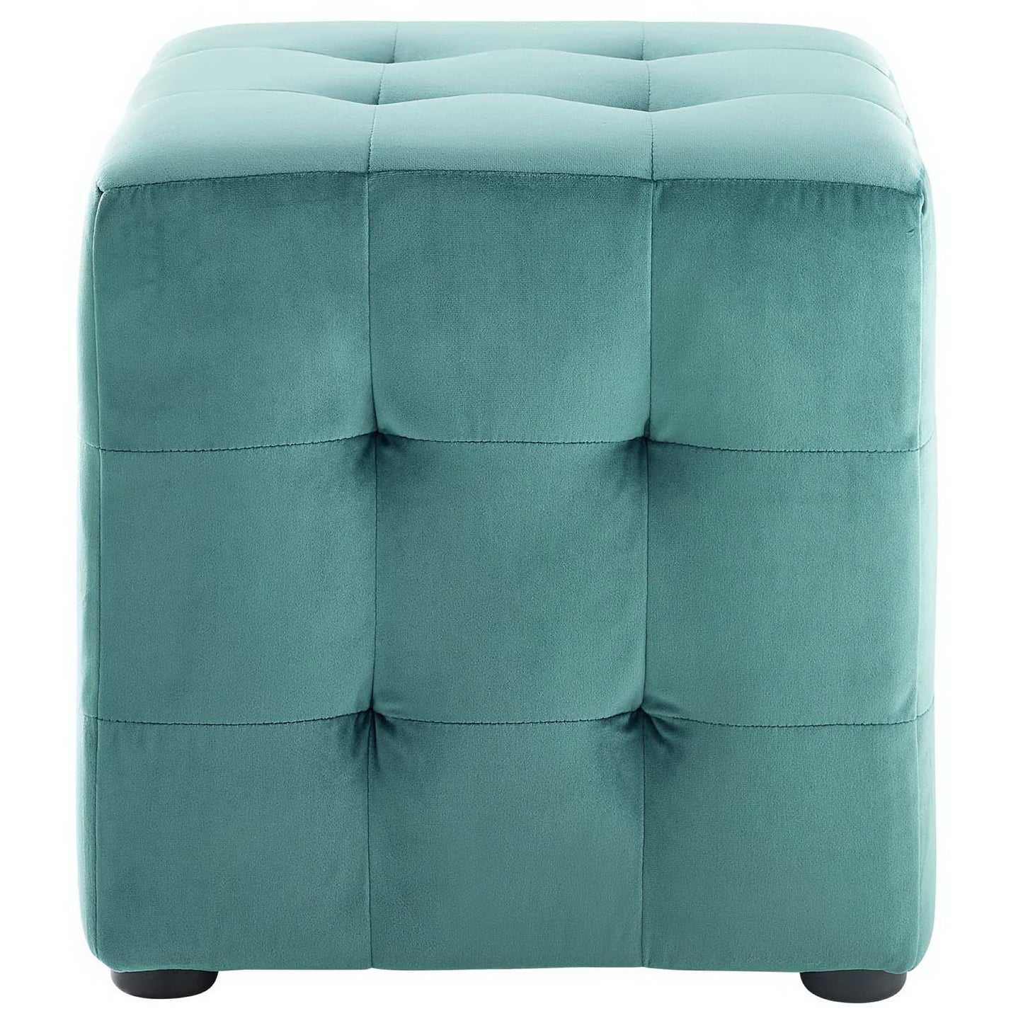 Contour Tufted Cube Performance Velvet Ottoman by Furniture For America