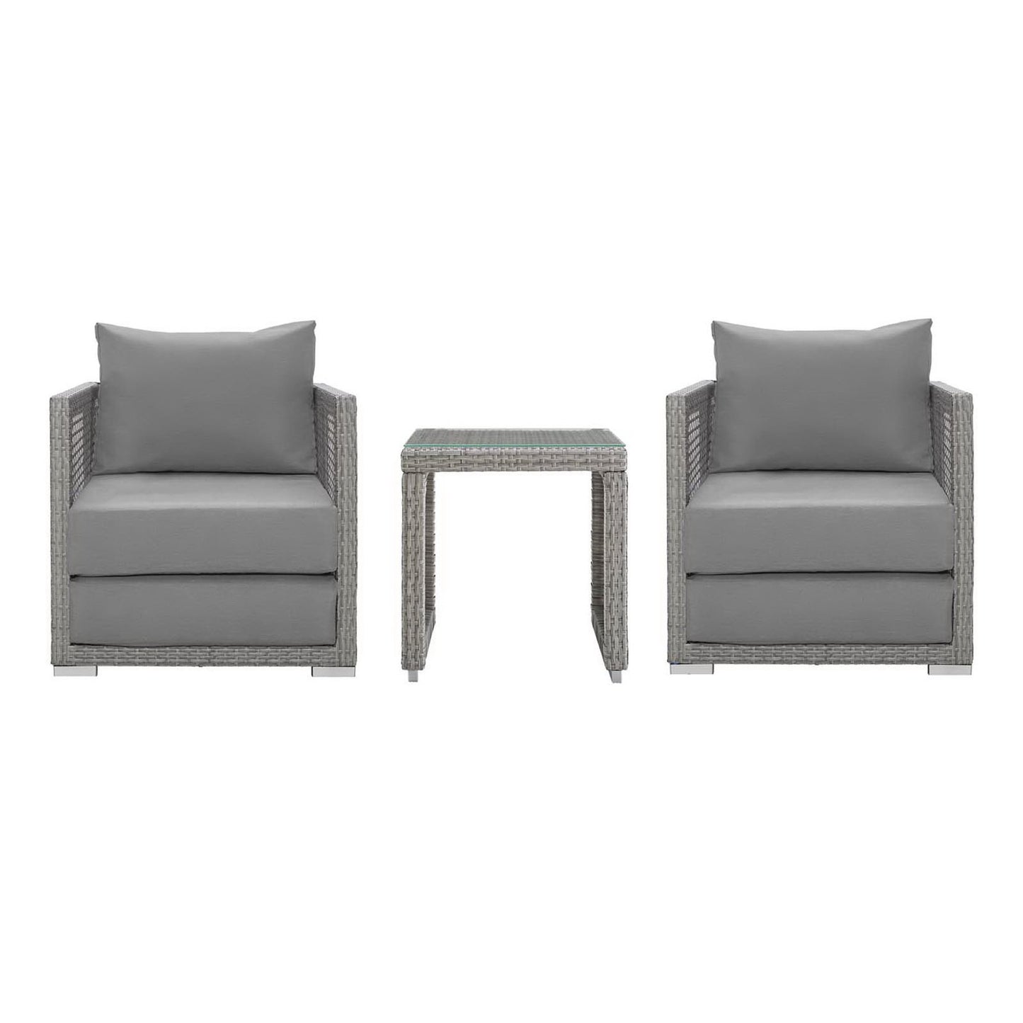 Aura 3 Piece Outdoor Patio Wicker Rattan Set by Furniture For America