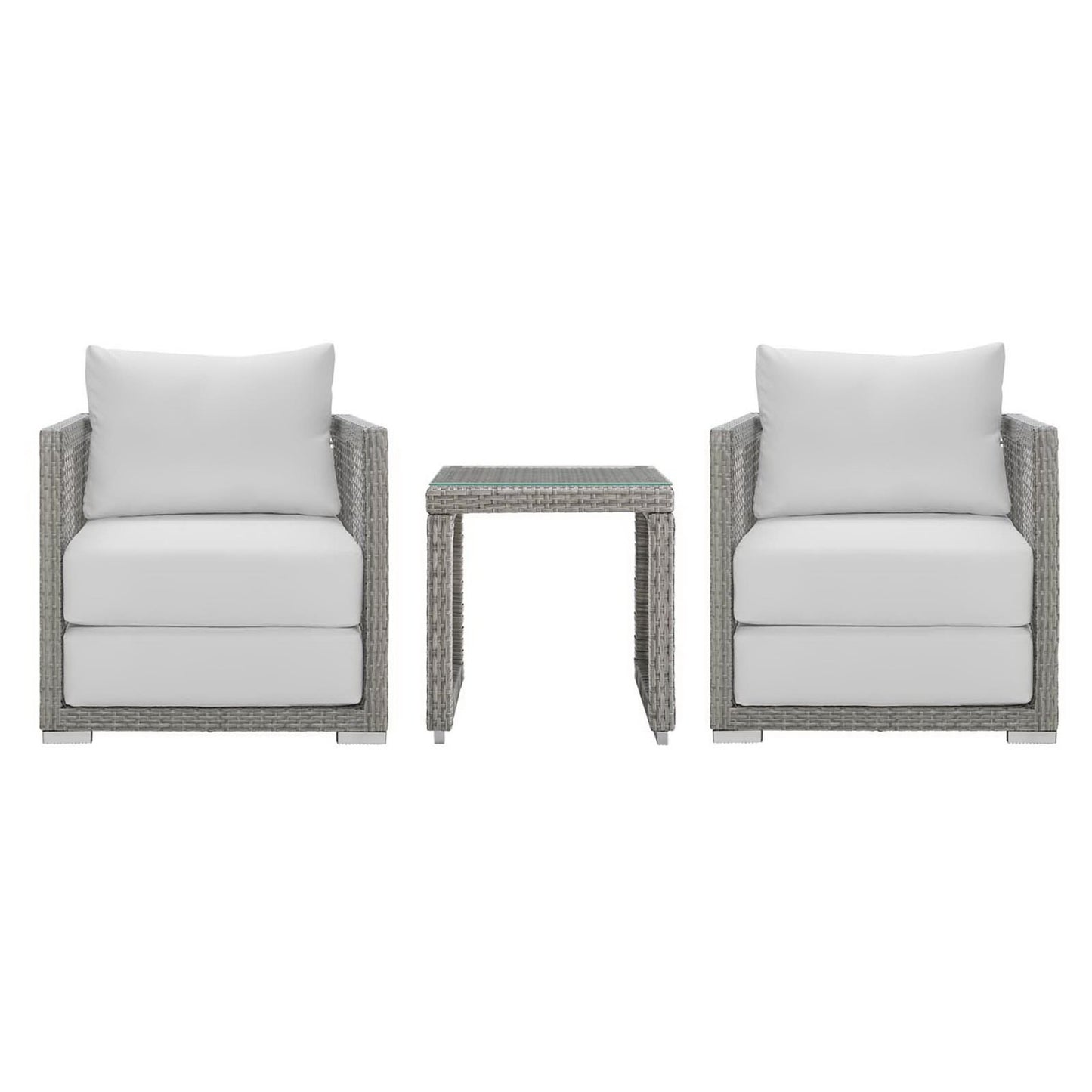 Aura 3 Piece Outdoor Patio Wicker Rattan Set by Furniture For America