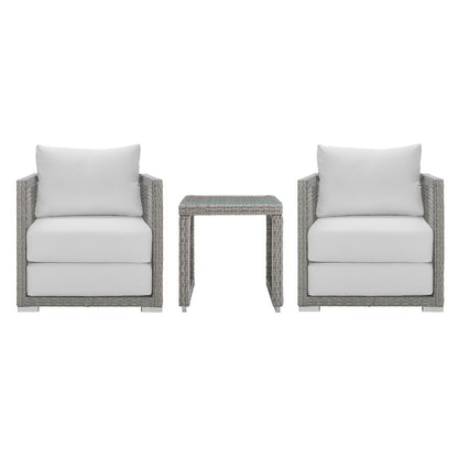 Aura 3 Piece Outdoor Patio Wicker Rattan Set by Furniture For America