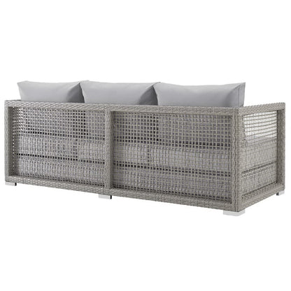 Aura 4 Piece Outdoor Patio Wicker Rattan Set by Furniture For America